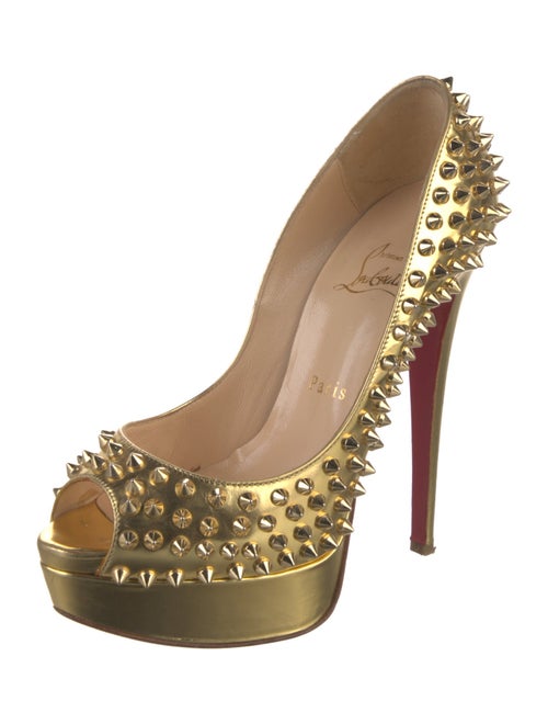 Christian Louboutin Lady Peep Spike Accents Pumps