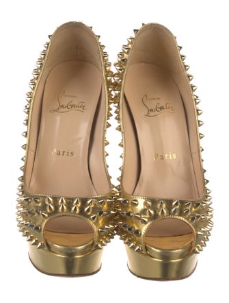 Christian Louboutin Lady Peep Spike Accents Pumps
