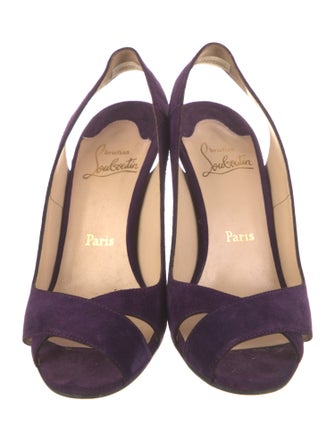 Christian Louboutin Suede Slingback Pumps