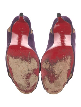 Christian Louboutin Suede Slingback Pumps