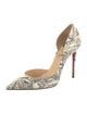 Christian Louboutin Patent Leather Floral Print D'Orsay Pumps