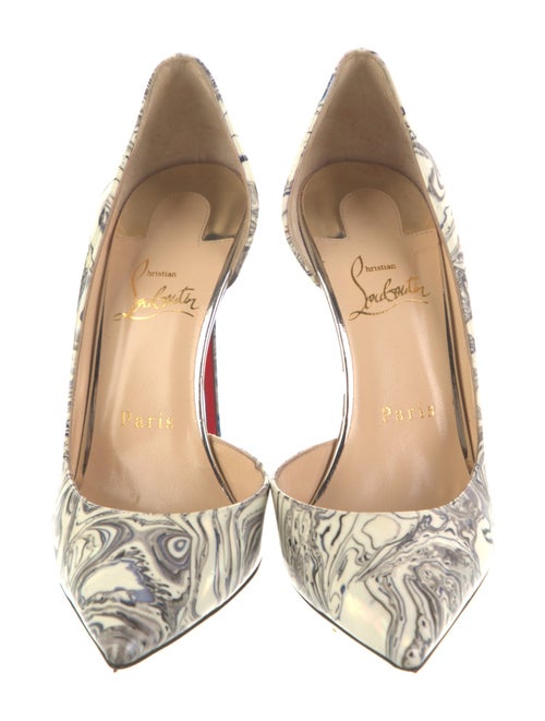 Christian Louboutin Patent Leather Floral Print D'Orsay Pumps