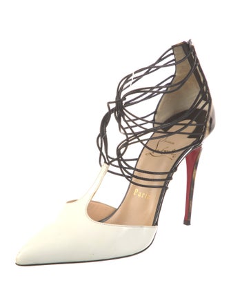Christian Louboutin Patent Leather Animal Print T-Strap Pumps