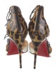 Christian Louboutin Patent Leather Animal Print T-Strap Pumps