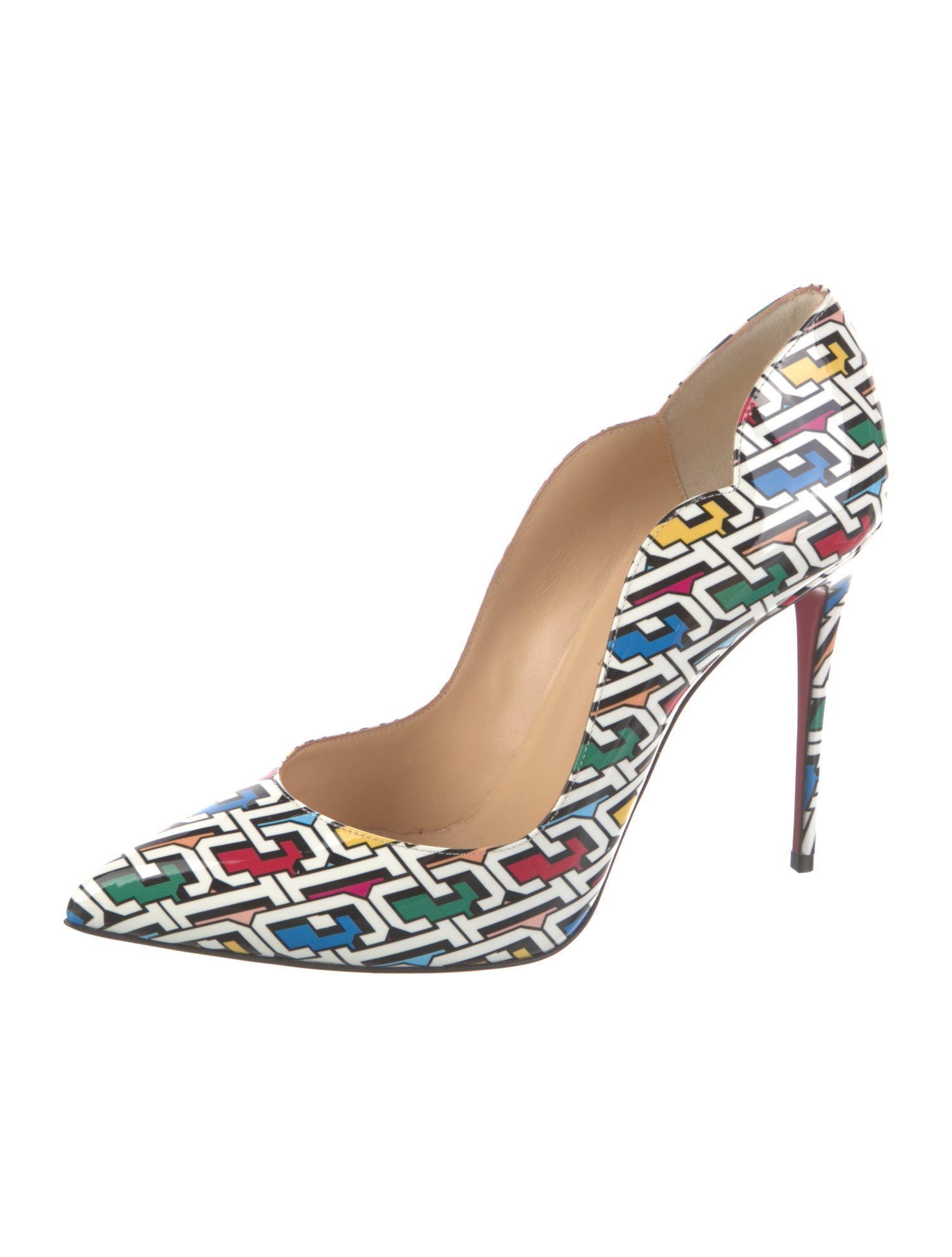 Christian Louboutin Patent Leather Printed Pumps