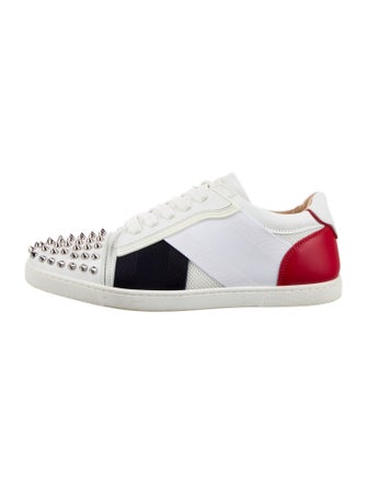 Christian Louboutin Spike Accents Leather Sneakers