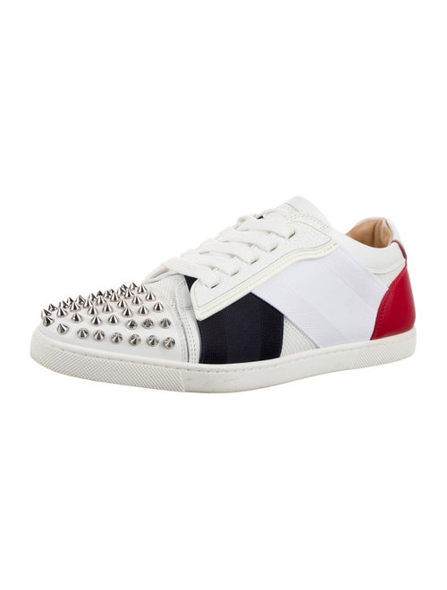 Christian Louboutin Spike Accents Leather Sneakers