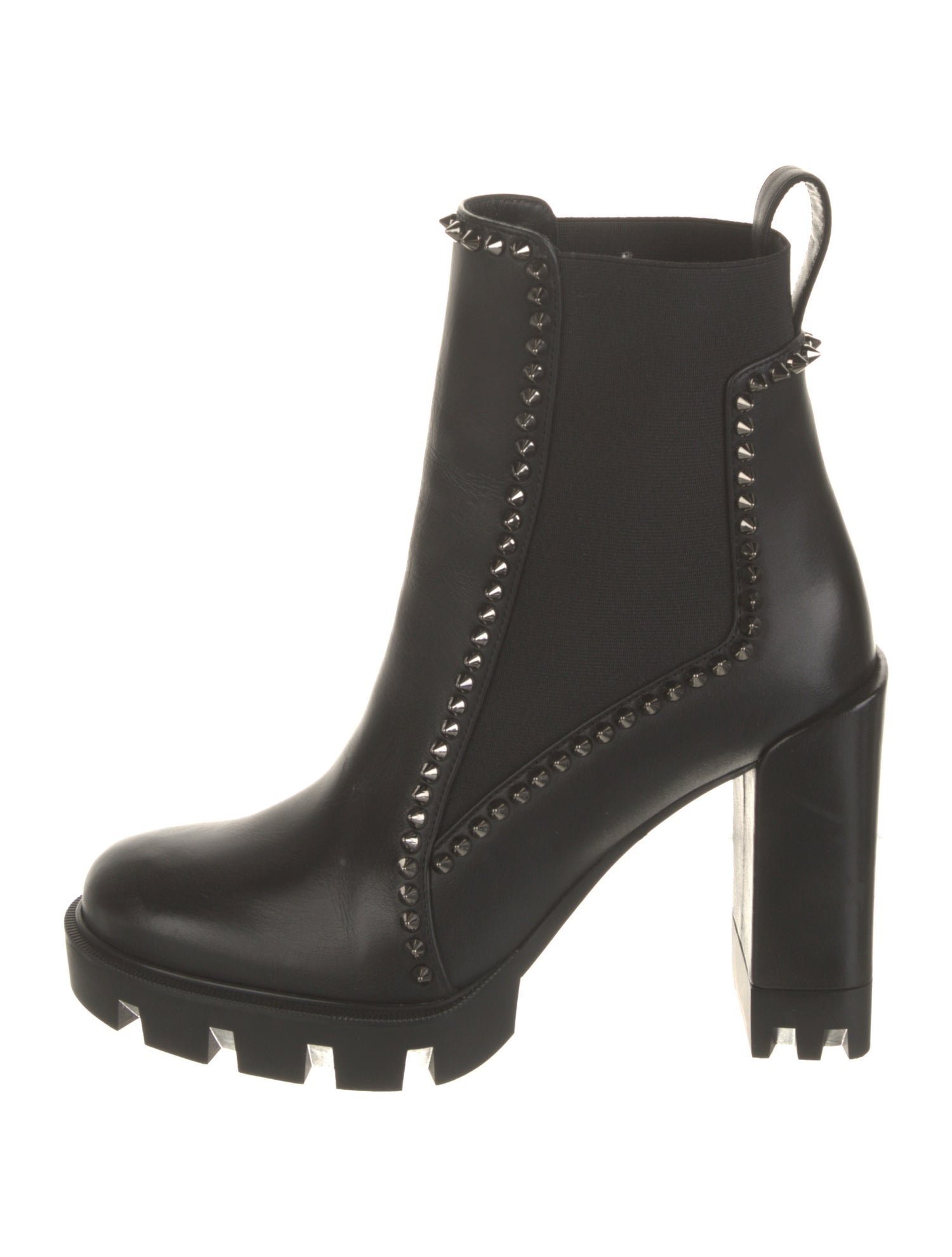 Christian Louboutin Spike Accents Leather Chelsea Boots