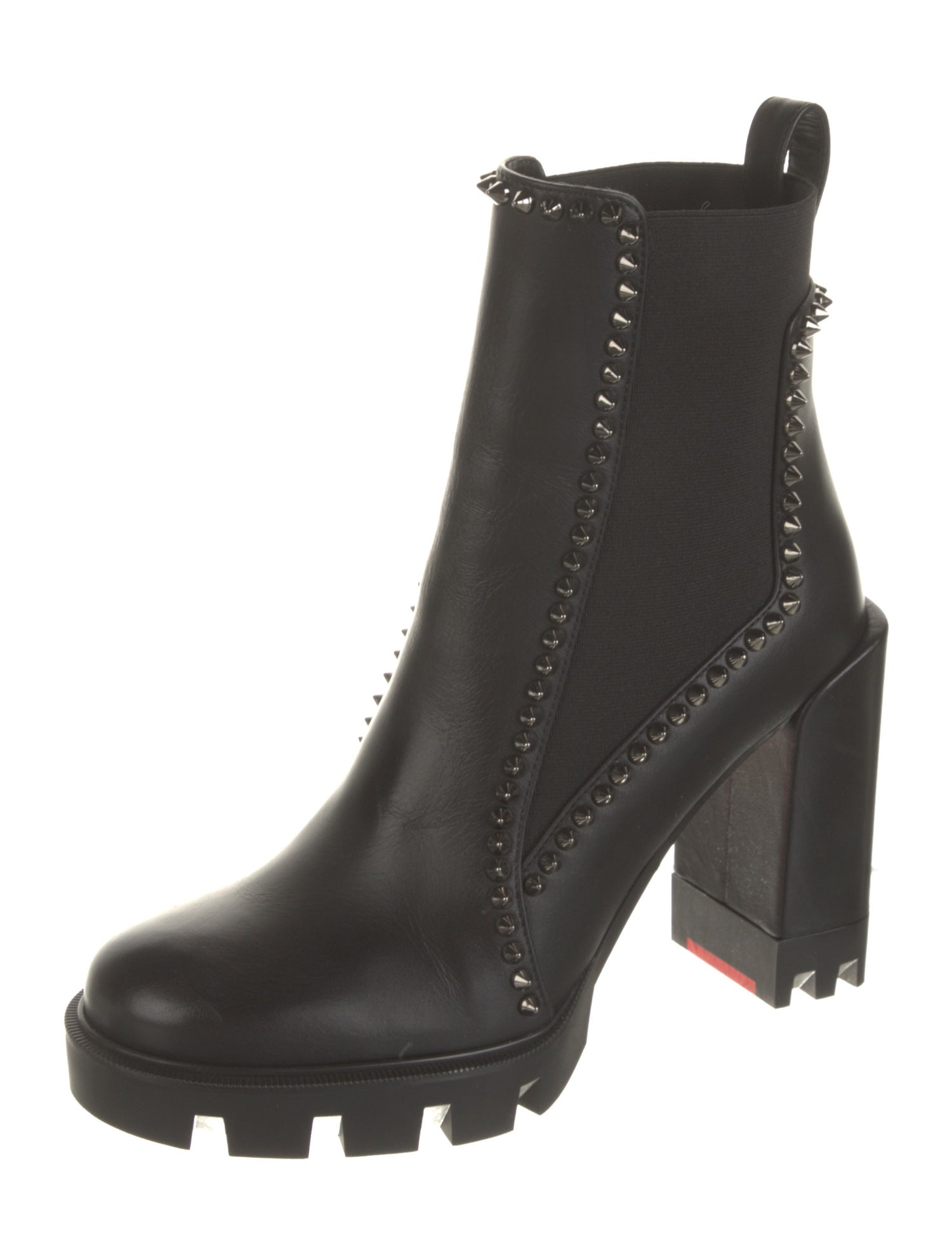 Christian Louboutin Spike Accents Leather Chelsea Boots