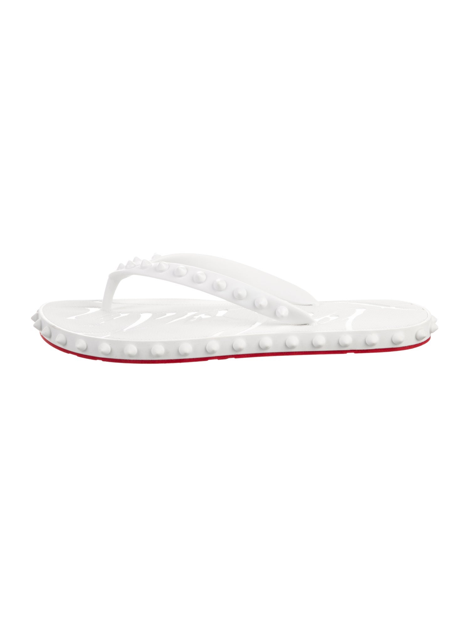 Christian Louboutin Spike Accents Rubber Flip Flops