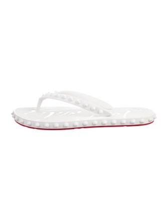 Christian Louboutin Spike Accents Rubber Flip Flops