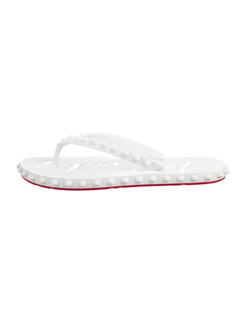 Christian Louboutin Spike Accents Rubber Flip Flops