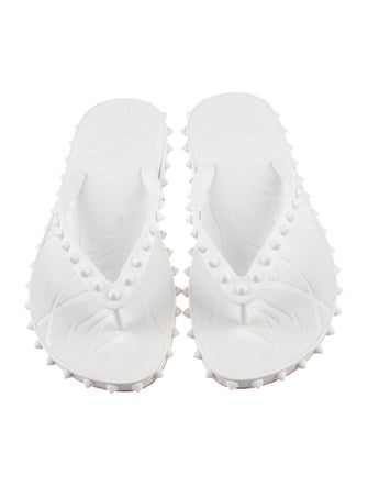 Christian Louboutin Spike Accents Rubber Flip Flops