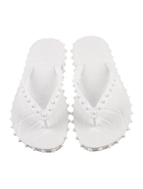 Christian Louboutin Spike Accents Rubber Flip Flops
