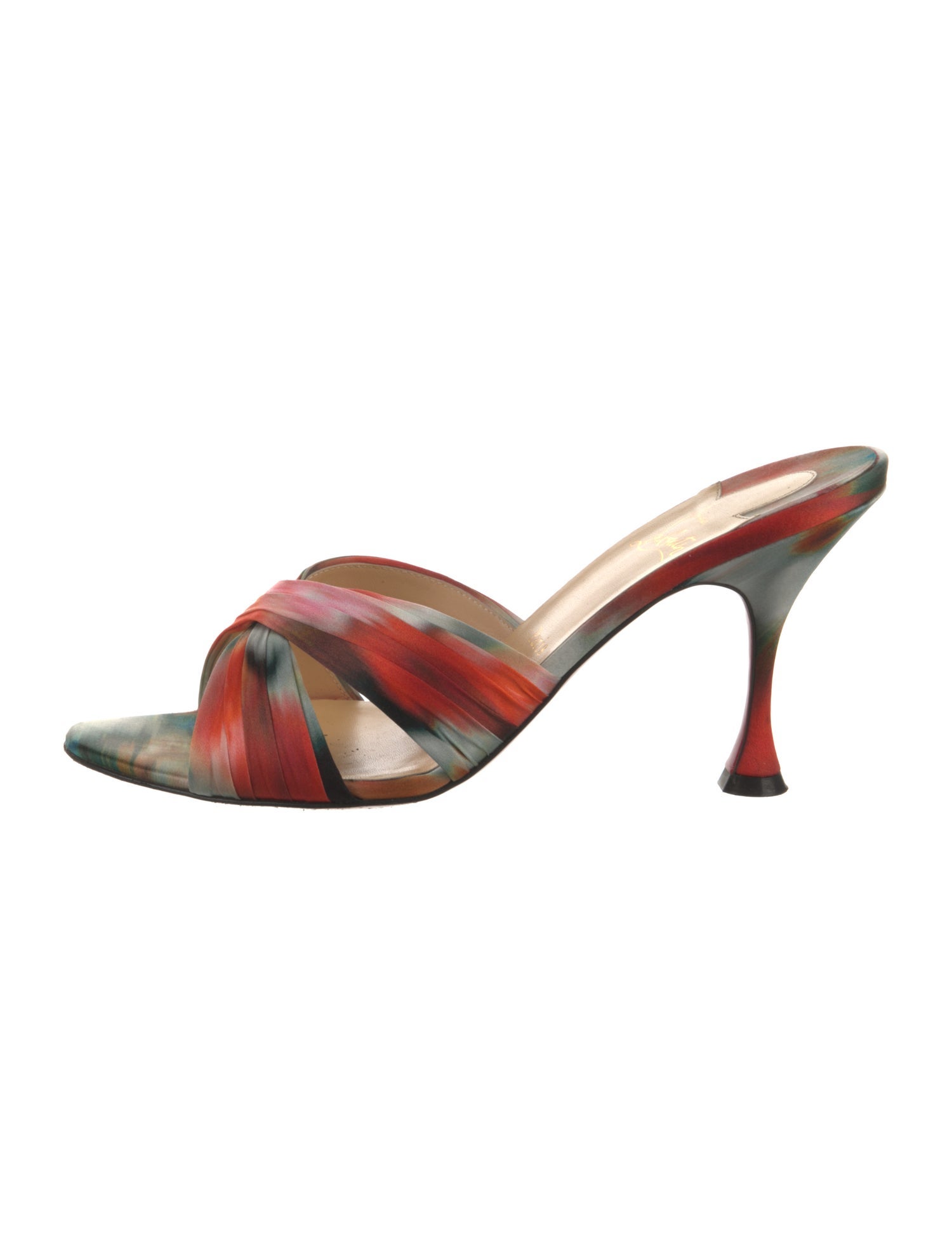 Christian Louboutin Satin Tie-Dye Print Slides
