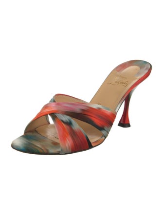 Christian Louboutin Satin Tie-Dye Print Slides