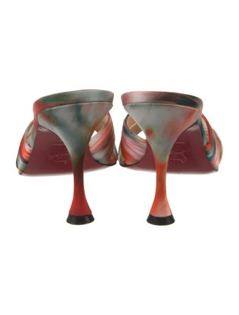 Christian Louboutin Satin Tie-Dye Print Slides