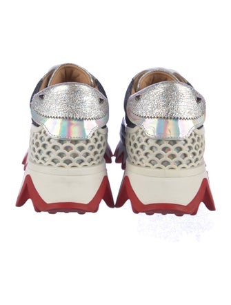 Christian Louboutin Spike Accents Leather Sneakers