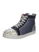 Christian Louboutin Spike Accents Denim Sneakers