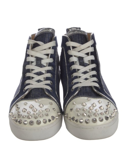 Christian Louboutin Spike Accents Denim Sneakers