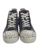 Christian Louboutin Spike Accents Denim Sneakers