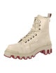 Christian Louboutin Spike Accents Canvas Combat Boots