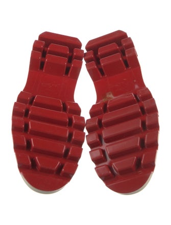 Christian Louboutin Spike Accents Canvas Combat Boots