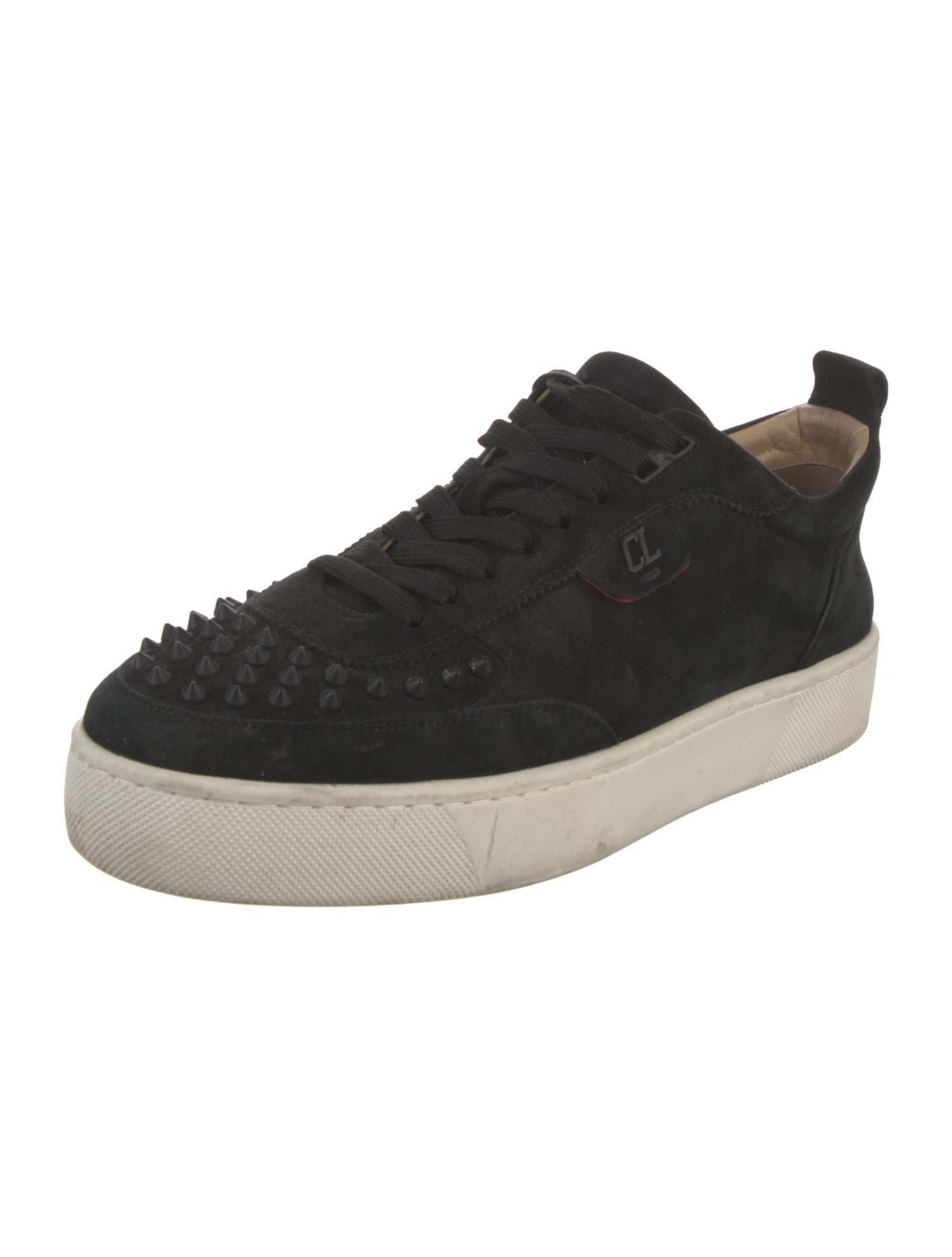 Christian Louboutin Spike Accents Suede Sneakers