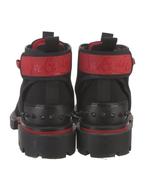 Christian Louboutin Spike Accents Suede Lace-Up Boots