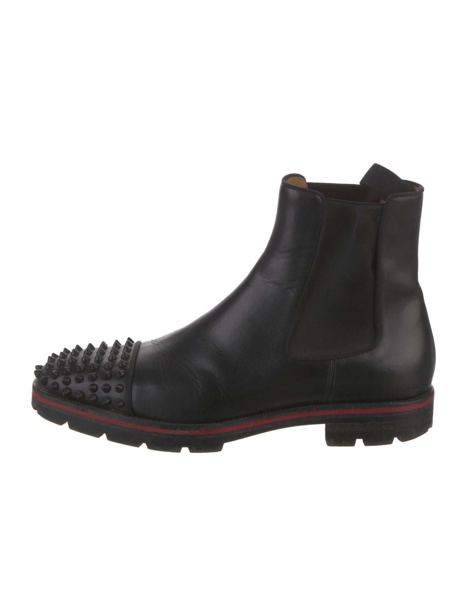 Christian Louboutin Spike Accents Leather Chelsea Boots