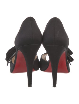 Christian Louboutin Satin Bow Accents D'Orsay Pumps