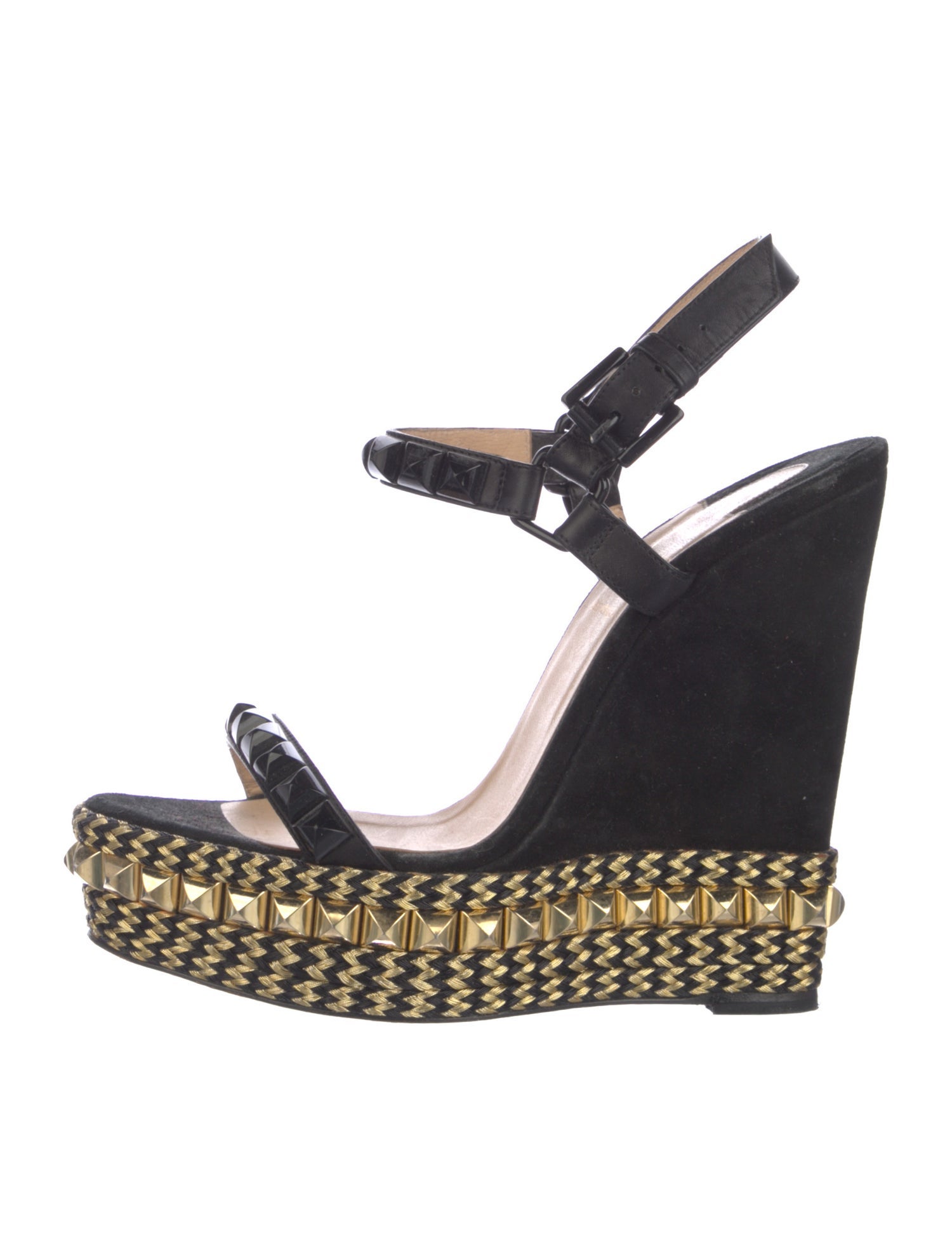 Christian Louboutin Rockstud Accents Suede Espadrilles