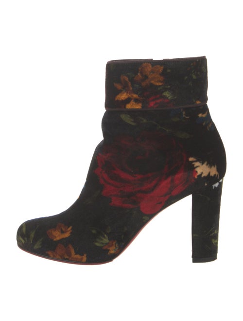 Christian Louboutin Velvet Floral Print Boots