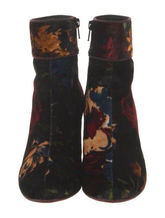 Christian Louboutin Velvet Floral Print Boots