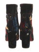 Christian Louboutin Velvet Floral Print Boots