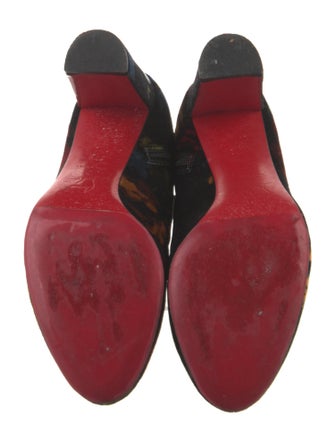 Christian Louboutin Velvet Floral Print Boots