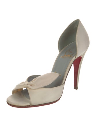Christian Louboutin Satin Bow Accents D'Orsay Pumps