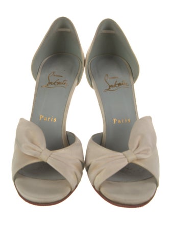 Christian Louboutin Satin Bow Accents D'Orsay Pumps