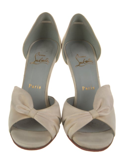 Christian Louboutin Satin Bow Accents D'Orsay Pumps