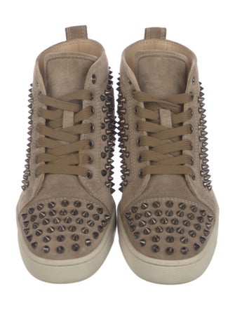 Christian Louboutin Spike Accents Suede Sneakers