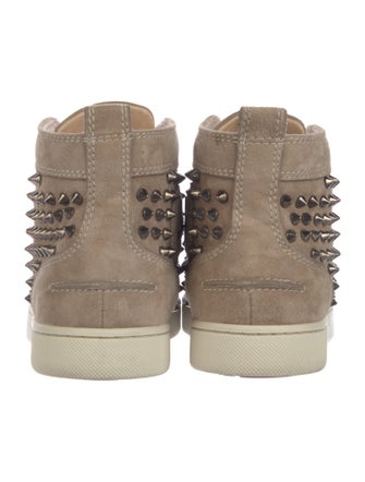 Christian Louboutin Spike Accents Suede Sneakers