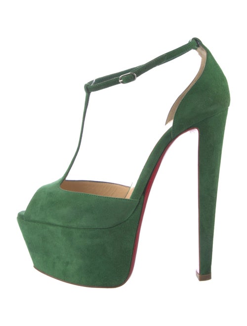 Christian Louboutin Suede T-Strap Pumps
