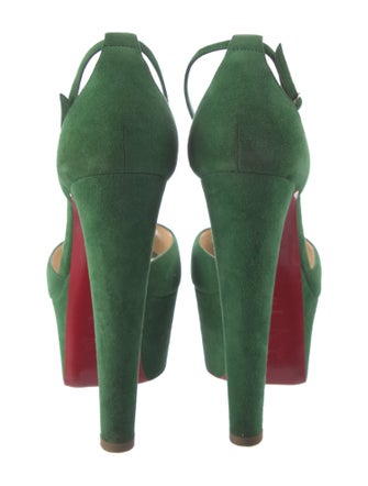 Christian Louboutin Suede T-Strap Pumps