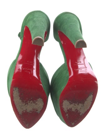 Christian Louboutin Suede T-Strap Pumps