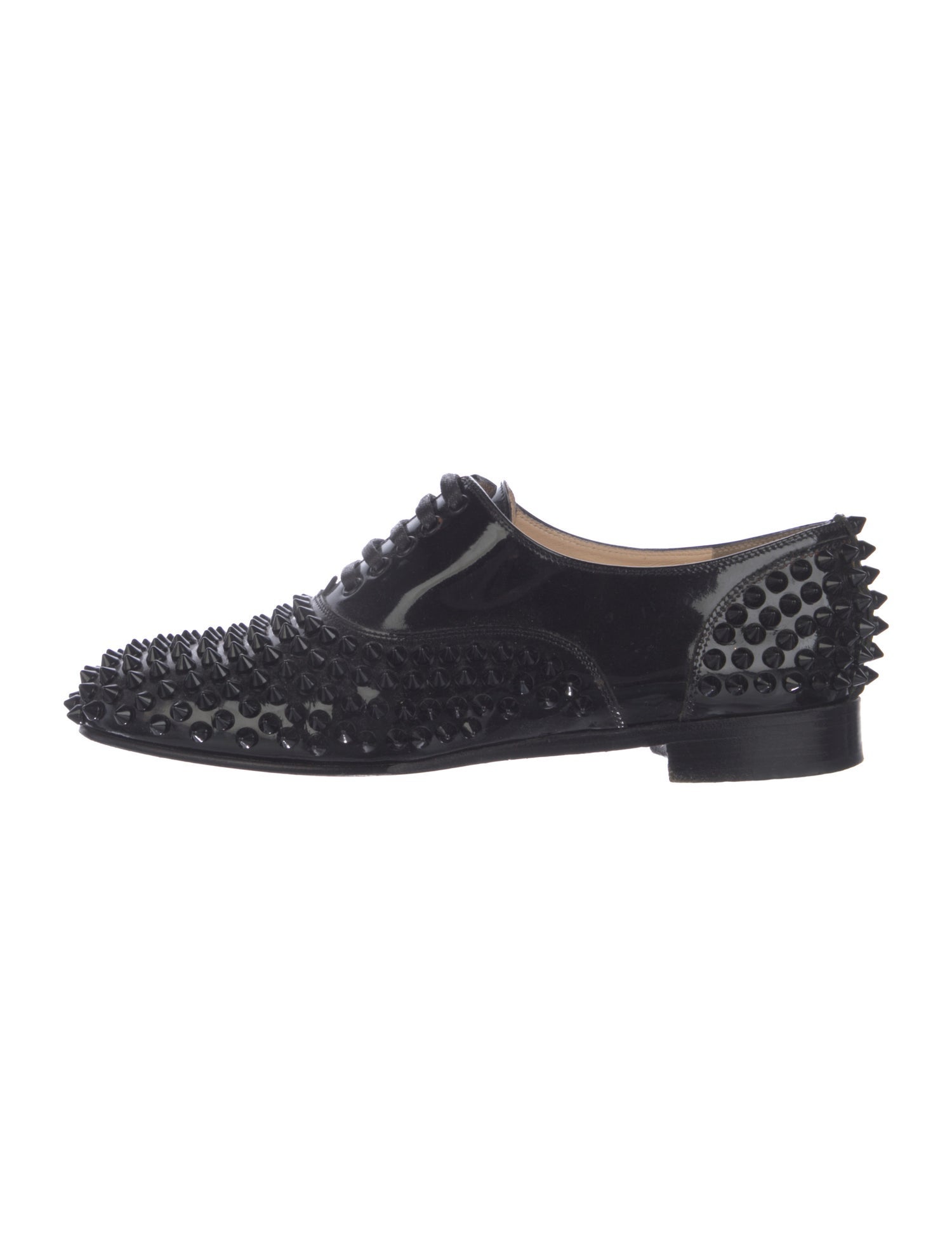 Christian Louboutin Spike Accents Patent Leather Oxfords