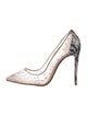 Christian Louboutin Mesh Crystal Embellishments Pumps