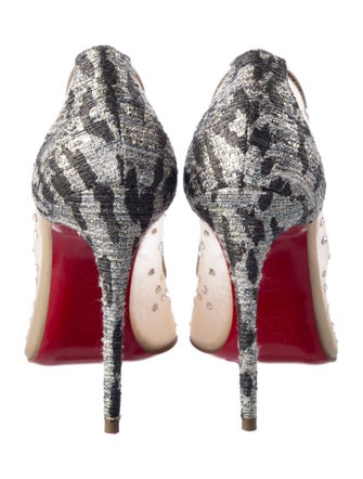Christian Louboutin Mesh Crystal Embellishments Pumps