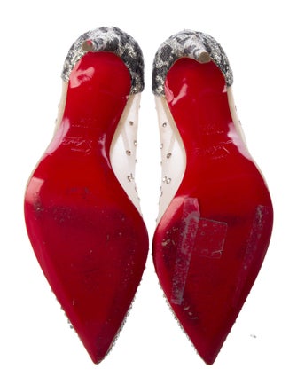 Christian Louboutin Mesh Crystal Embellishments Pumps