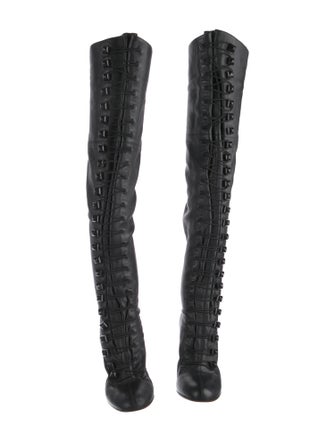 Christian Louboutin Leather Lace-Up Boots