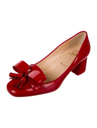 Christian Louboutin Patent Leather Bow Accents Pumps